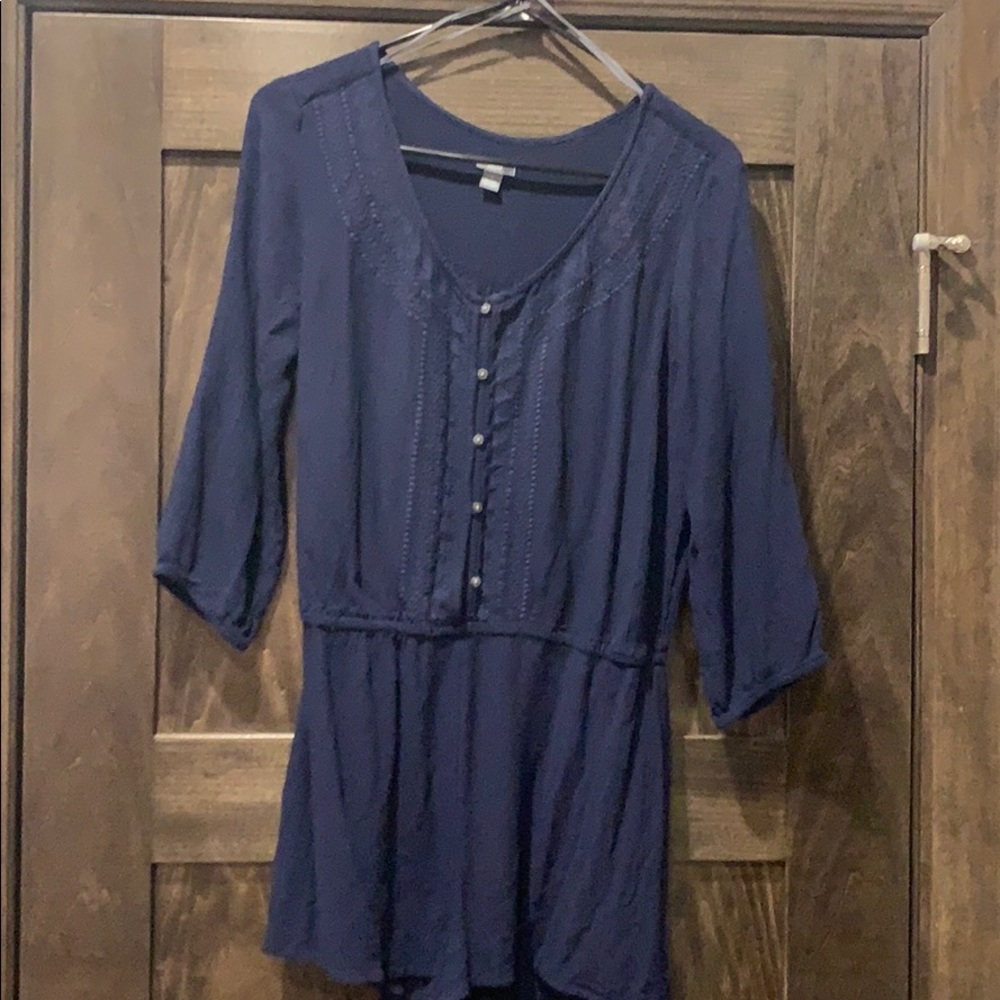 blue 3/4 sleeve romper!!